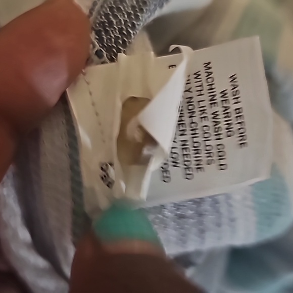 Sonoma Blue Striped Pull Over V Neck Blouse XL - Picture 10 of 11